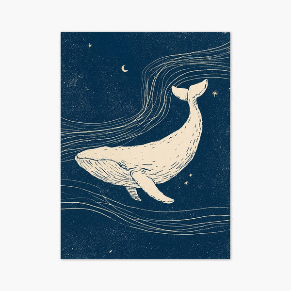 Whale Line Art Print art print