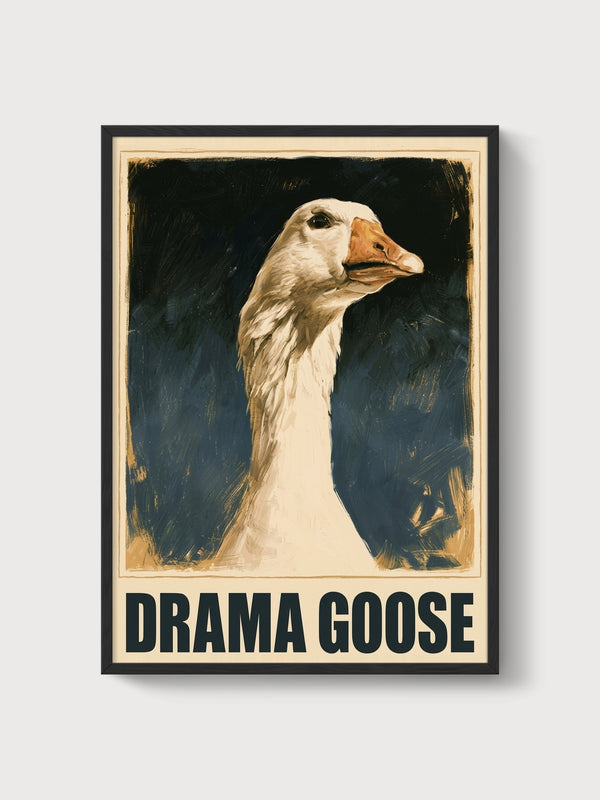 Silly Goose Print poster in black frame