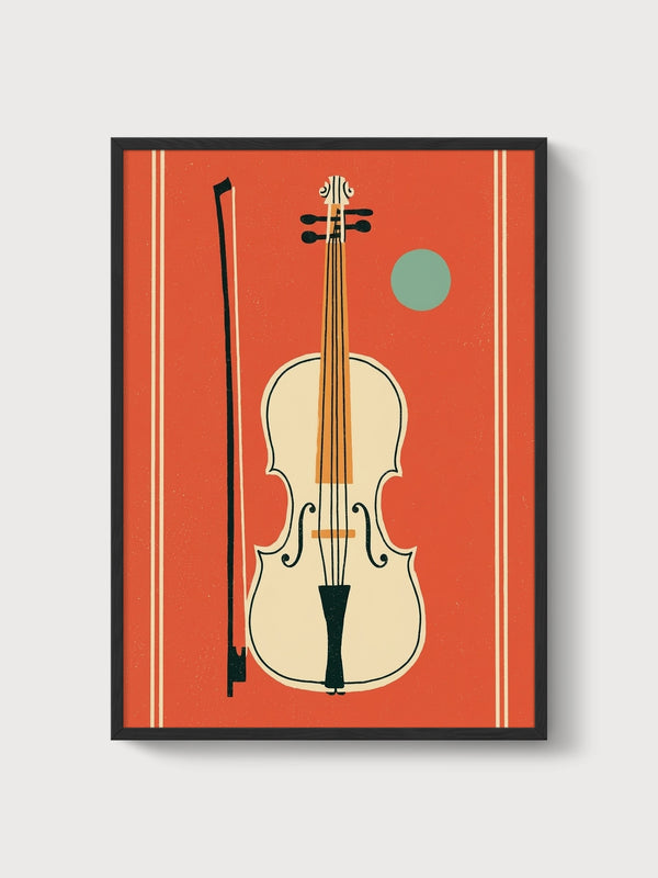Violin Wall Art poster in black frame