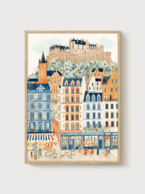 Edinburgh Castle Poster poster in oak frame