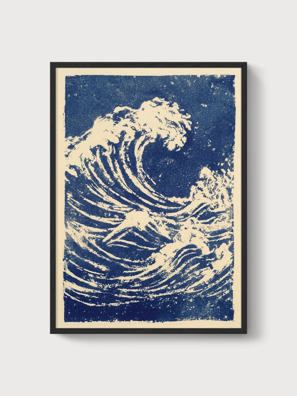 The Great Wave Poster poster in black frame