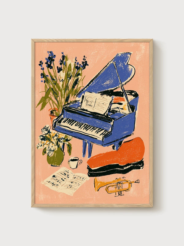 Music Poster poster in oak frame