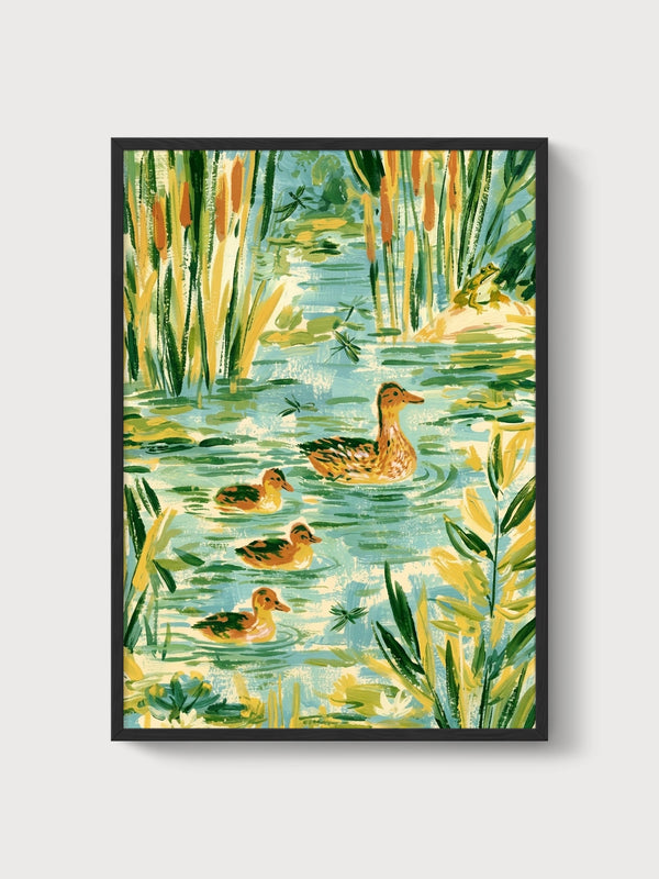 Duck Painting poster in black frame
