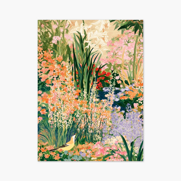 Watercolor Garden Bird Print art print