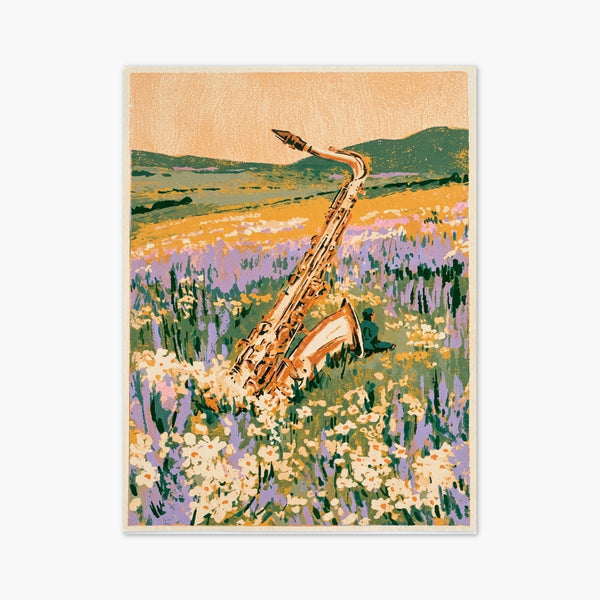 Vintage Saxophone Music Poster art print