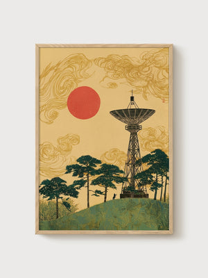 Retro Poster poster in oak frame