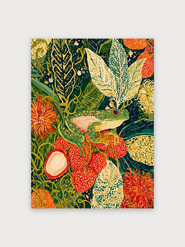 Garden Frog With Wildflowers - Digital Download