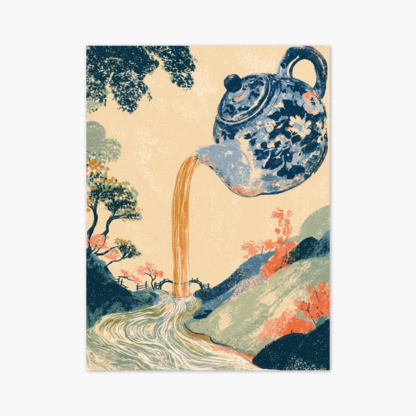 Surreal Teapot Waterfall Print art print
