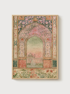 Mughal Islamic Wall Art poster in oak frame