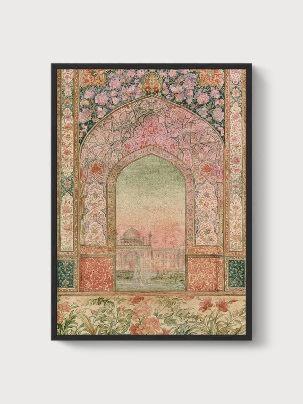 Mughal Islamic Wall Art poster in black frame