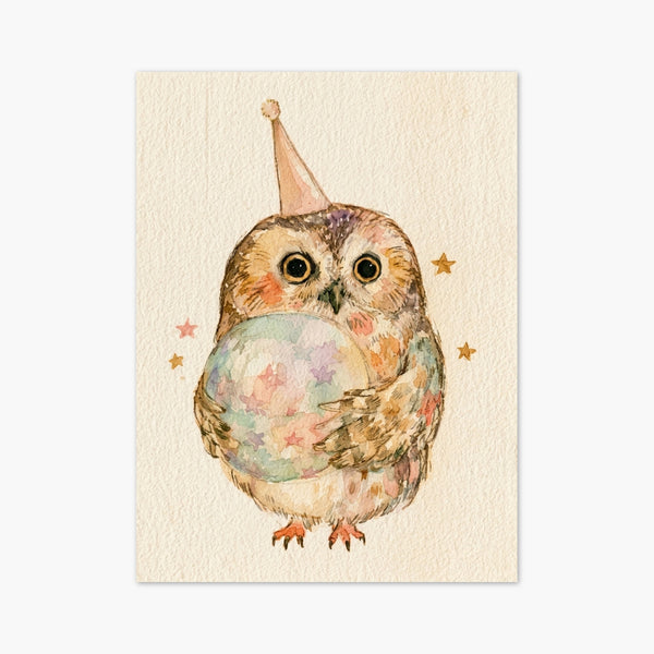 Whimsical Owl Watercolor Print art print