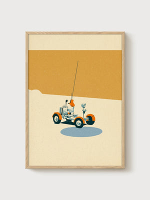 Lunar Rover Poster poster in oak frame