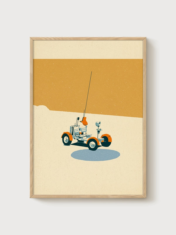 Lunar Rover Poster poster in oak frame
