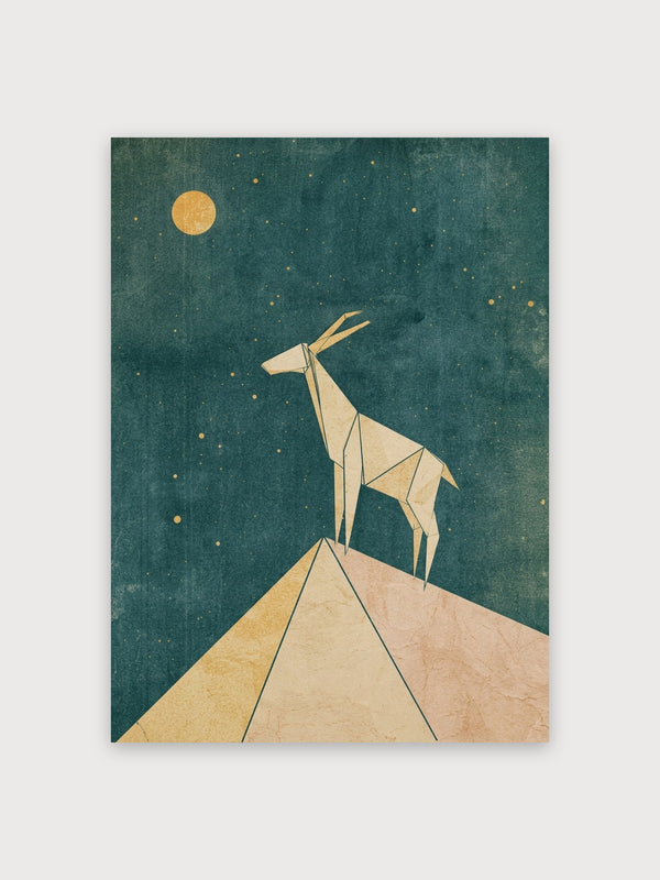 Geometric Goat Mountain Moonlight - Digital Download