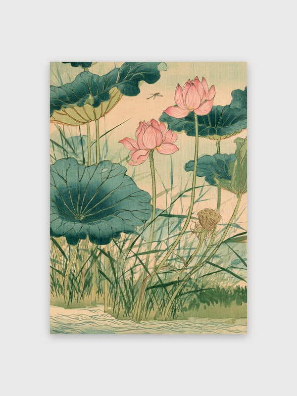 Lotus Pond With Dragonfly - Digital Download