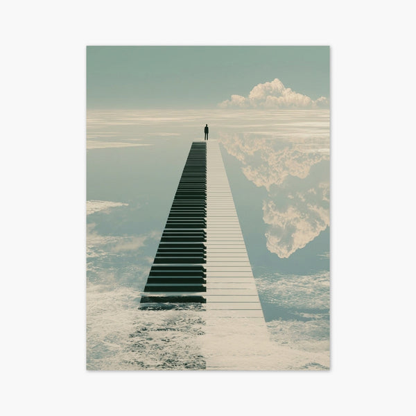 Surreal Piano Keys Path Poster art print