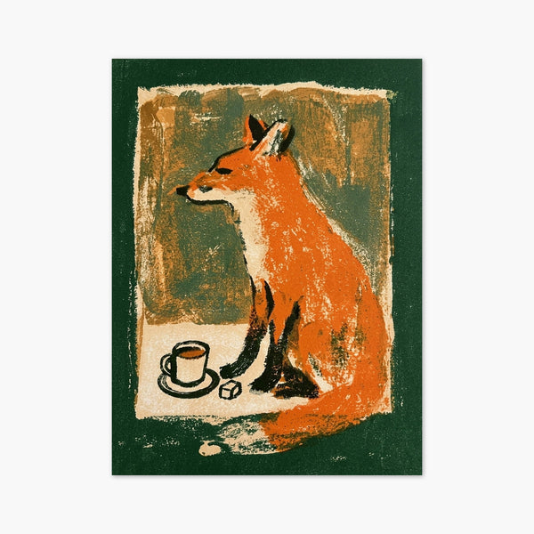Fox Art Folk Print art print