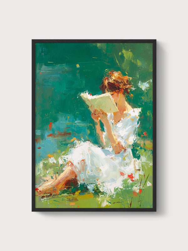 Impressionist Garden Art Print poster in black frame