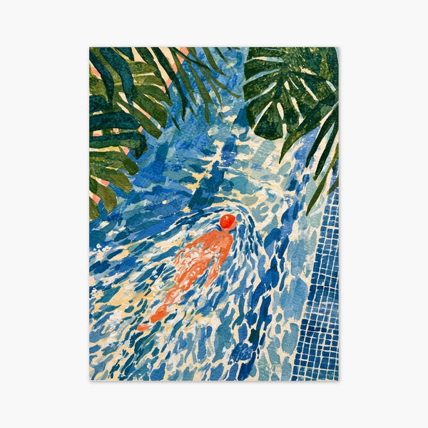 Zen Swimmer Pool Art art print