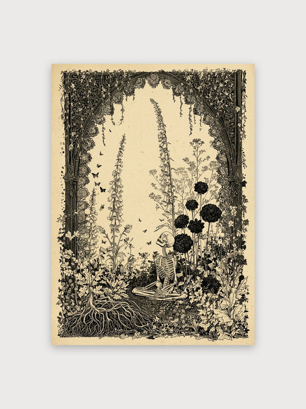 Skeleton Garden With Hanging Vines - Digital Download