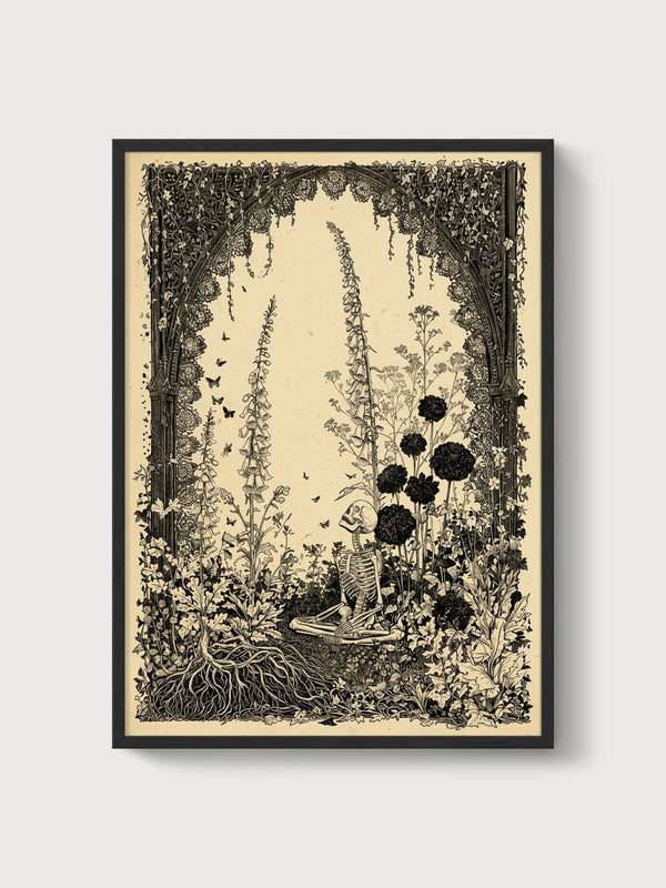 Gothic Garden Art poster in black frame