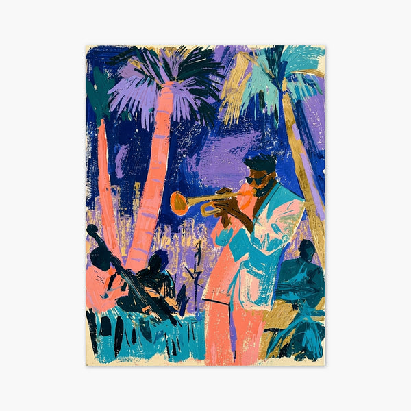 Tropical Jazz Musicians Poster art print