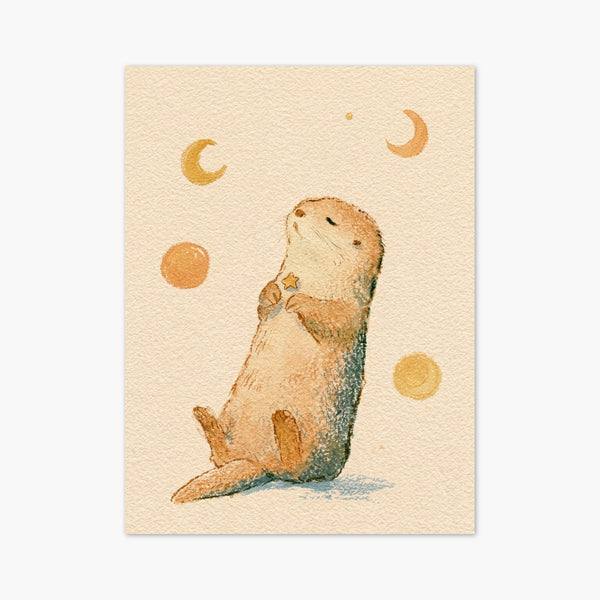 Watercolor Otter Print art print