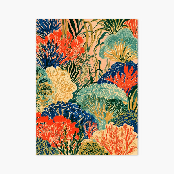 Coral Reef Seahorse Poster art print