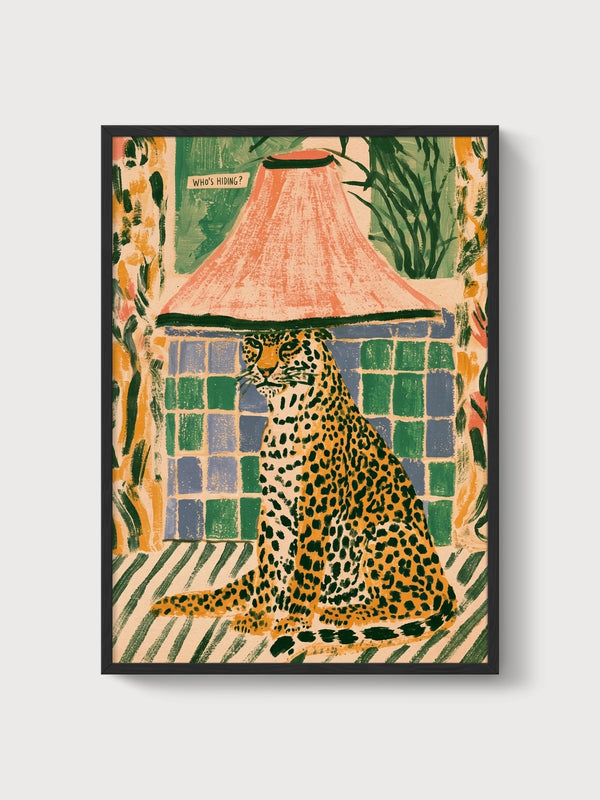Leopard Wall Art poster in black frame