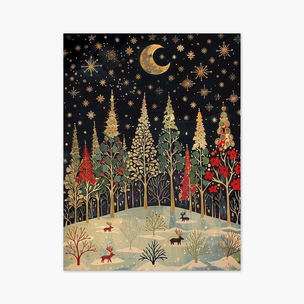 Golden Moon Forest Wall Art art print