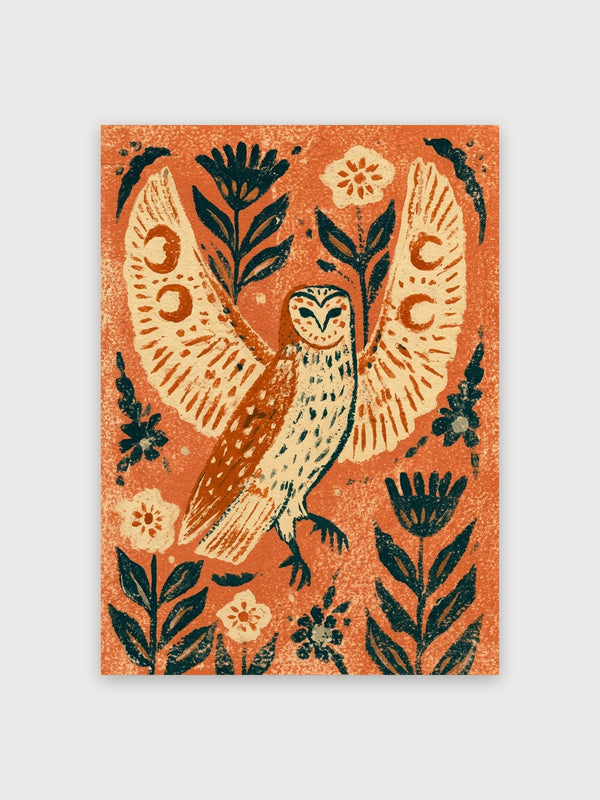 Folk Art Owl Botanical - Digital Download