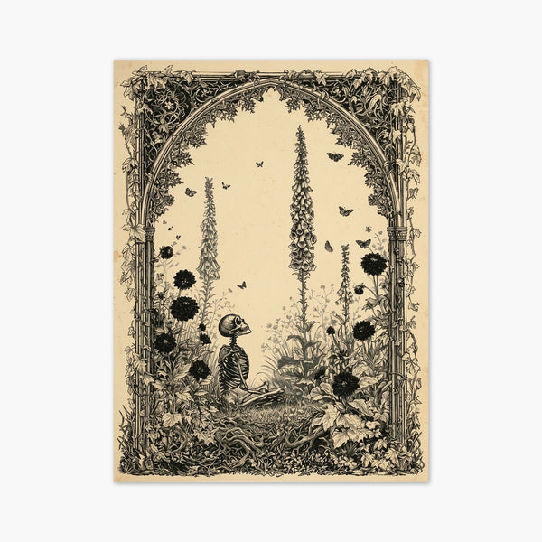 Gothic Skeleton Garden Print art print