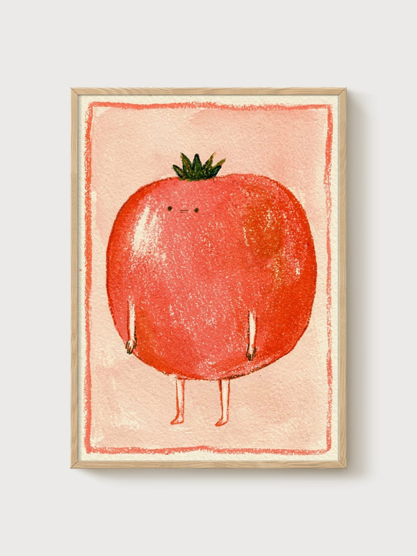 Tomato Fruit Poster poster in oak frame