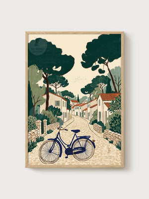 Japandi Art Zen Garden Poster poster in oak frame