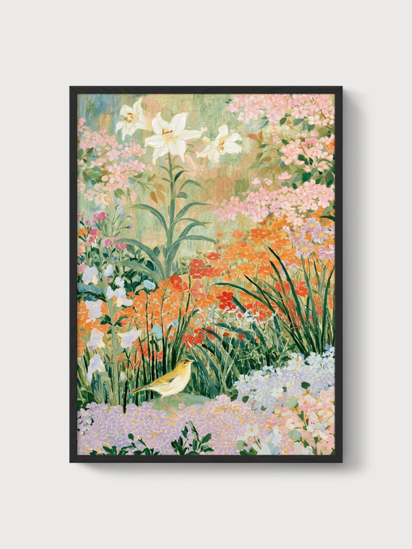 Bird Painting Wall Art poster in black frame