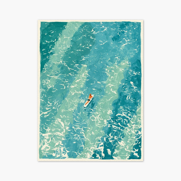 Surfer at Sea Ocean Wall Art art print