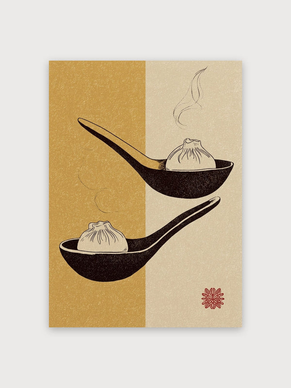 Dumplings and Spoons Line Art - Digital Download