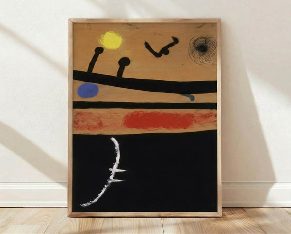 Abstract surrealist poster in muted earth tones and soft pastels featuring organic biomorphic shapes and gestural marks characteristic of 1978 modernist art.