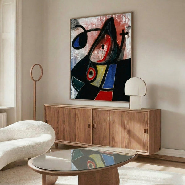 Modern art print showcasing playful abstract forms and vivid color blocking in a style reminiscent of early 20th-century avant-garde movements.