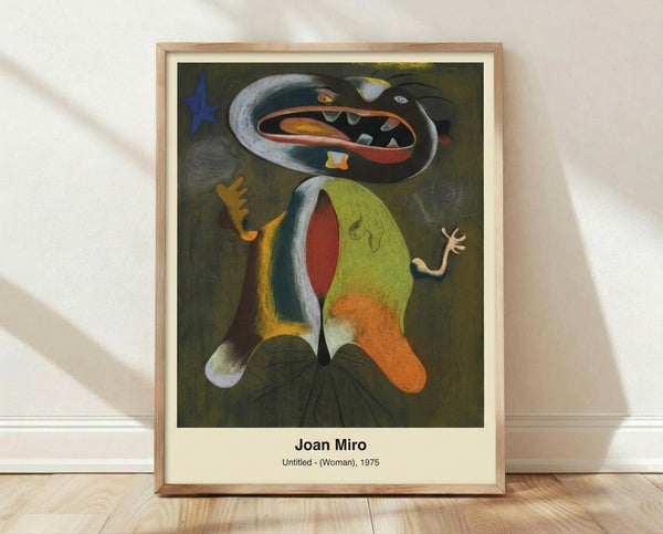 Abstract surreal poster featuring a dreamlike female figure rendered in bold red, black, and blue strokes on cream background, evoking the subconscious mind.