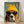 Pop art style framed poster featuring a fashionable beagle wearing oversized sunglasses and a stylish hat against a bold golden yellow and teal blue background.