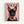 Modern retro art print of a stylish French Bulldog adorned with pearls and dark sunglasses, rendered in bold pop art colors of pink, white, and black.