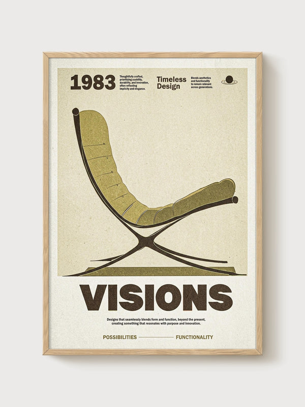 Mid Century Modern Poster poster in oak frame