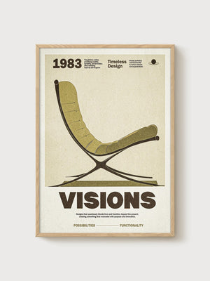 Mid Century Modern Poster poster in oak frame