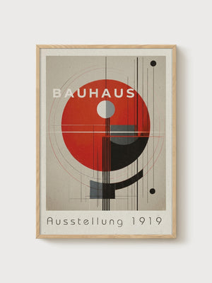 Bauhaus Print poster in oak frame