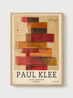 Paul Klee Print poster in oak frame
