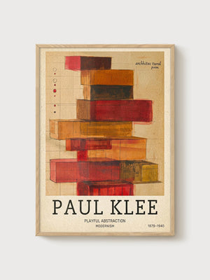 Paul Klee Print poster in oak frame