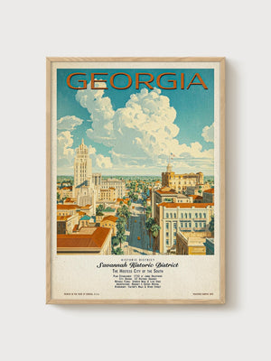 Savannah Georgia Poster poster in oak frame