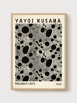 Yayoi Kusama Print poster in oak frame
