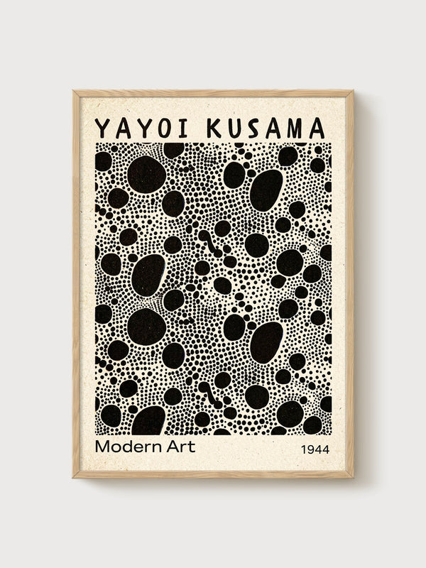 Yayoi Kusama Print poster in oak frame